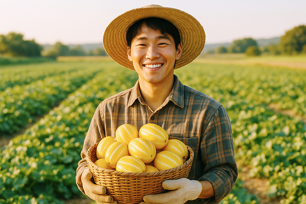 JPG 편집이미지 남자 한명 미소 들기 상반신 성인 여름 햇빛 바구니 농사 시골 신선 농부 밀짚모자 참외 목장갑 참외밭 의료성형뷰티 성인남자한명만 제철과일 편집실사 AI인물포토 AI콘텐츠 직업 모자_잡화 1 계절 장갑 밭 농업 과일 모션 표정 사람 태양 CG 제철 남자한명만 성인남자만 파일형식 AI포토