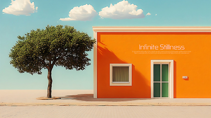 전신 PSD 나무 구름 편집이미지 하늘 그림자 사람없음 건물 뒷모습 주황색 고요 공간 무한 초현실주의 이미지편집 자연요소 식물 건축물 뷰포인트 컬러 파일형식