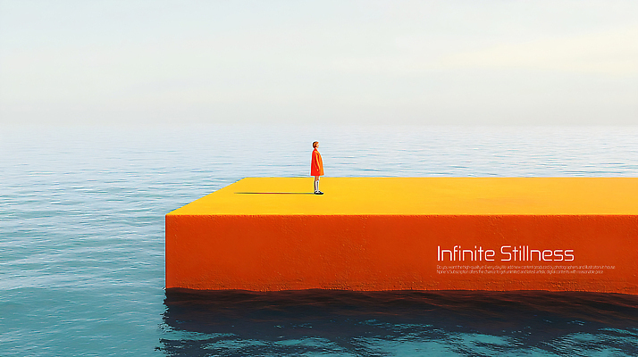 전신 PSD 편집이미지 남자 바다 하늘 그림자 한명 성인 뒷모습 주황색 고요 공간 수면 무한 성인남자한명만 초현실주의 이미지편집 1 뷰포인트 컬러 사람 물 남자한명만 성인남자만 파일형식