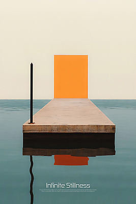 전신 PSD 편집이미지 바다 그림자 사람없음 뒷모습 반사 고요 공간 무한 초현실주의 이미지편집 뷰포인트 파일형식