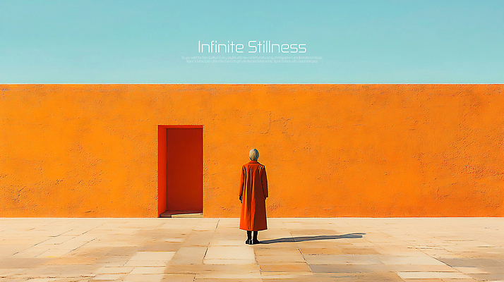 전신 PSD 편집이미지 여자 벽 하늘 그림자 한명 성인 뒷모습 문 주황색 고요 공간 무한 성인여자한명만 초현실주의 이미지편집 1 뷰포인트 컬러 사람 여자한명만 성인여자만 파일형식