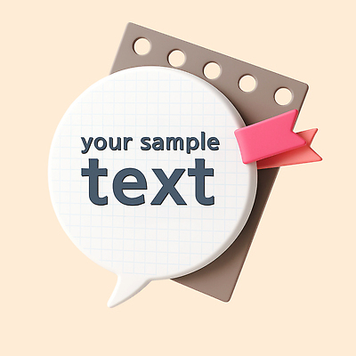 PSD 편집이미지 말풍선 타이포그라피 사람없음 3D 기록 베이지색 북마크 스프링수첩 카피스페이스 편집3D 문자 컬러 다이어리 공백 디지털합성 파일형식