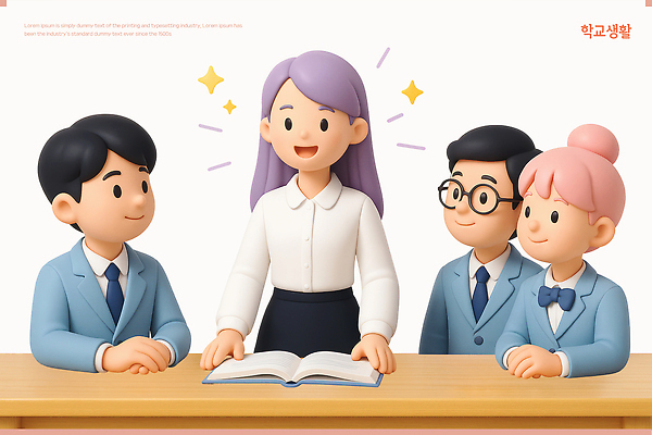 PSD 편집이미지 여자 남자 교복 청소년 미소 앉기 여러명 상반신 성인 책 반짝임 스쿨라이프 3D 교사 책상 손모으기 안경낌 편집3D 직업 라이프스타일 옷 안경 가구 다수 학교 모션 표정 사람 손짓 디지털합성 파일형식