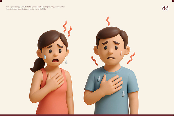 PSD 편집이미지 여자 남자 3D캐릭터 상반신 성인 두명 3D 손들기 열 찡그림 땀 울상 성인만 편집3D 캐릭터 모션 표정 사람 디지털합성 파일형식