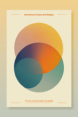 PSD 편집이미지 디자인 포스터 사람없음 주황색 원형 청록색 겹침 그라데이션 구성 이미지편집 도형 컬러 파일형식