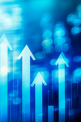 JPG 편집이미지 화살표 사람없음 파란색 디지털 분석 상승 보케 주식시장 편집실사 AI컴퓨터그래픽 AI콘텐츠 컬러 컨셉 주식 CG 파일형식