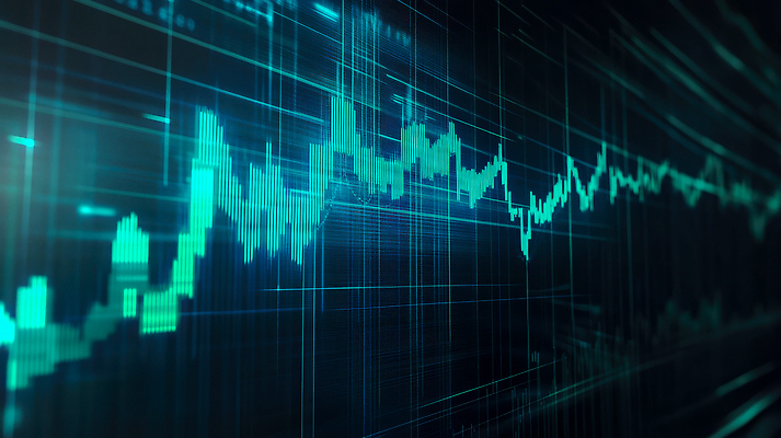 JPG 편집이미지 그래프 사람없음 디지털 분석 민트색 주식시장 편집실사 AI컴퓨터그래픽 AI콘텐츠 컬러 컨셉 주식 CG 파일형식