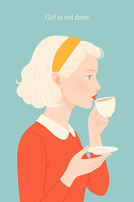 PSD 여자 하늘색 일러스트 무표정 한명 상반신 성인 빨간색 마시기 머리띠 커피잔 컵받침 성인여자한명만 일러캐릭터 캐릭터 1 감정 커피 컬러 장신구 모션 잔 표정 사람 파란색 받침대 여자한명만 성인여자만 파일형식