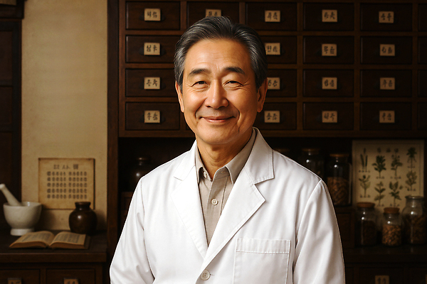 JPG 편집이미지 노년 남자 한명 미소 상반신 책 갈색 의사가운 한약 서랍장 절구 한약방 한의사 의료성형뷰티 노인남자한명만 편집실사 AI인물포토 AI콘텐츠 1 컬러 가구 표정 사람 성인 약 한의학 의사 도구 가운 CG 남자한명만 노인남자만 파일형식 AI포토