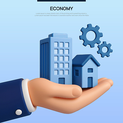 PSD 편집이미지 손 하늘색 아파트 들기 건물 신체부위 경제 3D 톱니바퀴 편집3D 건축물 모션 주택 사람 파란색 디지털합성 파일형식