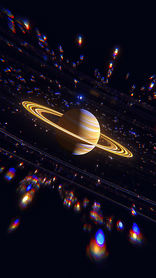 JPG 편집이미지 추상 사람없음 어둠 행성 고리 신비 보케 발광 환상 편집실사 AI컴퓨터그래픽 AI콘텐츠 컨셉 무늬 우주 CG 파일형식