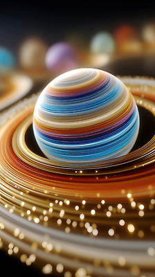 JPG 편집이미지 추상 사람없음 반짝임 어둠 행성 고리 신비 보케 발광 환상 편집실사 AI컴퓨터그래픽 AI콘텐츠 컨셉 무늬 모션 우주 CG 파일형식