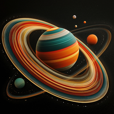 JPG 편집이미지 추상 사람없음 반짝임 어둠 행성 고리 신비 환상 편집실사 AI컴퓨터그래픽 AI콘텐츠 컨셉 무늬 모션 우주 CG 파일형식