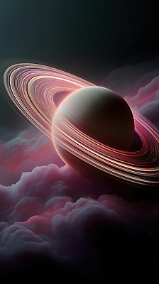 JPG 편집이미지 분홍색 추상 사람없음 어둠 행성 안개 고리 신비 발광 환상 편집실사 AI컴퓨터그래픽 AI콘텐츠 컬러 컨셉 무늬 날씨 우주 CG 파일형식