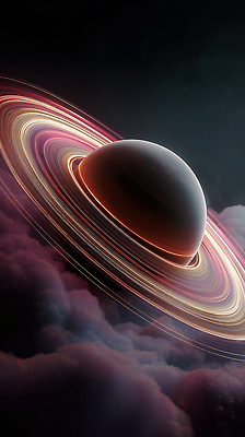 JPG 편집이미지 분홍색 추상 사람없음 어둠 행성 안개 고리 신비 발광 환상 편집실사 AI컴퓨터그래픽 AI콘텐츠 컬러 컨셉 무늬 날씨 우주 CG 파일형식