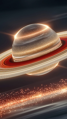 JPG 편집이미지 추상 사람없음 반짝임 어둠 행성 금색 고리 신비 발광 환상 편집실사 AI컴퓨터그래픽 AI콘텐츠 컬러 컨셉 무늬 모션 우주 CG 파일형식