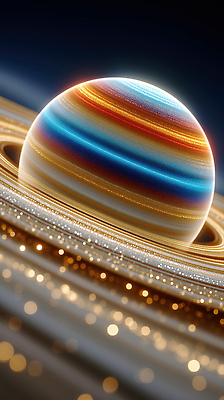 JPG 편집이미지 추상 사람없음 반짝임 어둠 행성 고리 신비 보케 발광 환상 편집실사 AI컴퓨터그래픽 AI콘텐츠 컨셉 무늬 모션 우주 CG 파일형식