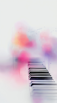 JPG 분홍색 음표 일러스트 추상 사람없음 피아노건반 오선지 번짐 국내일러스트 AI일러스트 AI콘텐츠 기호 음악 컬러 무늬 건반 피아노 악보 오선 파일형식 효과