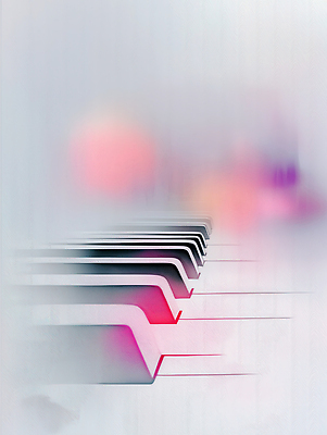 JPG 분홍색 일러스트 추상 사람없음 피아노건반 번짐 국내일러스트 AI일러스트 AI콘텐츠 컬러 무늬 건반 피아노 파일형식 효과