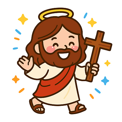 전신 남자 일러스트 한명 웃음 들기 성인 반짝임 걷기 예수 종교캐릭터 손인사 나무십자가 성인남자한명만 일러캐릭터 천사링 AI파일 캐릭터 1 종교 십자가 모션 천사 표정 사람 인사 신_종교 남자한명만 성인남자만 파일형식 벡터