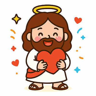 전신 남자 일러스트 한명 웃음 들기 성인 반짝임 하트 예수 종교캐릭터 성인남자한명만 일러캐릭터 천사링 AI파일 모양 캐릭터 1 종교 모션 천사 표정 사람 신_종교 남자한명만 성인남자만 파일형식 벡터