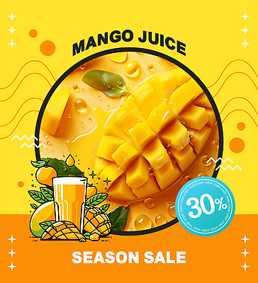 템플릿 잎 여름음식 잔 사람없음 반짝임 노란색 세일 물방울 시원함 망고 과즙 30% 냉음료 망고주스 시즌상품 이미지템플릿 AI파일 식물 식기 음료 음식 컬러 과일 모션 퍼센트 과일주스 상품 열대과일 파일형식 벡터 여름_계절