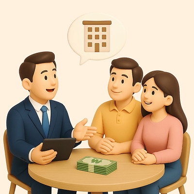 PSD 편집이미지 부부 여자 남자 말풍선 지폐 의자 부동산 아파트 대화 미소 들기 앉기 정장 상반신 성인 세명 태블릿 3D 손들기 돈다발 책상 상담 내집마련 손모으기 성인만 편집3D 커플 옷 가구 돈 모션 주택 표정 말하기 사람 손짓 전자제품 스마트기기 재산 디지털합성 파일형식