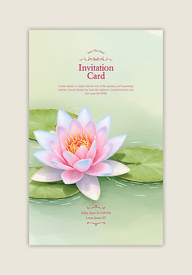 PSD 템플릿 꽃 잎 카드템플릿 수채화 사람없음 연두색 연잎 초대장 이미지템플릿 식물 카드_감사 초록색 파일형식