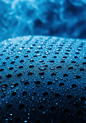 JPG 편집이미지 티셔츠 재질 근접촬영 사람없음 파란색 물방울 구멍 연기 시원함 여름옷 면소재 이미지편집 편집실사 AI컴퓨터그래픽 AI콘텐츠 옷 뷰포인트 컬러 셔츠 CG 소재 파일형식 여름_계절