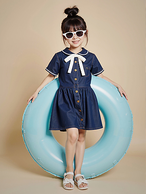 JPG 전신 모델 편집이미지 원피스 여자 패션 리본 어린이 포즈 스튜디오 한명 미소 소녀 선글라스 귀여움 기댐 잡기 샌들 올림머리 튜브 여름옷 베이지색 의료성형뷰티 소녀한명만 편집실사 AI인물포토 AI콘텐츠 1 헤어스타일 옷 안경 컬러 신발 컨셉 모션 표정 사람 CG 여자한명만 소녀만 파일형식 여름_계절 AI포토