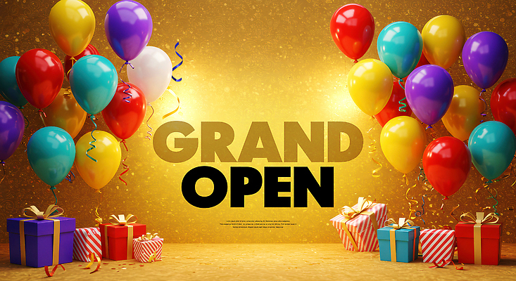 PSD 편집이미지 사람없음 선물상자 빛 금색 꽃가루 풍선 오픈행사 이미지편집 컬러 선물 상자 오픈 가루 파일형식