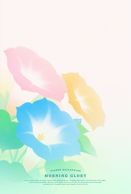 PSD 잎 일러스트 여름꽃 색연필 사람없음 부드러움 나팔꽃 파스텔톤 국내일러스트 식물 꽃 컬러 학용품 감각 파일형식 여름_계절