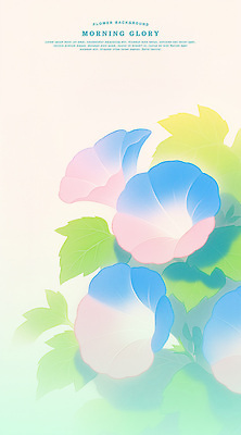 PSD 잎 일러스트 여름꽃 색연필 사람없음 부드러움 나팔꽃 파스텔톤 국내일러스트 식물 꽃 컬러 학용품 감각 파일형식 여름_계절