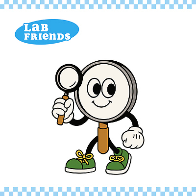 일러스트 돋보기 실험기구 미소 들기 사람없음 걷기 귀여움 일러캐릭터 AI파일 캐릭터 과학 컨셉 모션 표정 파일형식 벡터