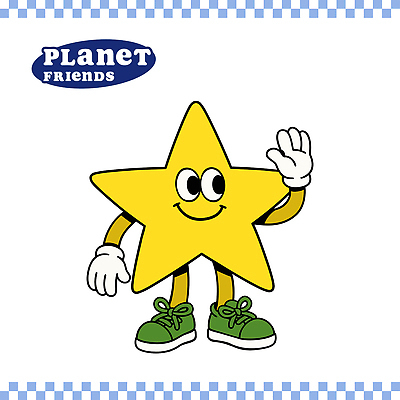 별 일러스트 미소 사람없음 노란색 손들기 귀여움 손인사 일러캐릭터 AI파일 자연요소 캐릭터 컬러 컨셉 모션 표정 인사 파일형식 벡터