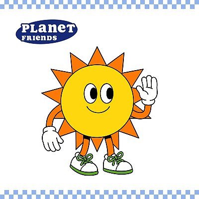 일러스트 미소 사람없음 태양 노란색 귀여움 손인사 일러캐릭터 AI파일 자연요소 캐릭터 컬러 컨셉 표정 인사 파일형식 벡터