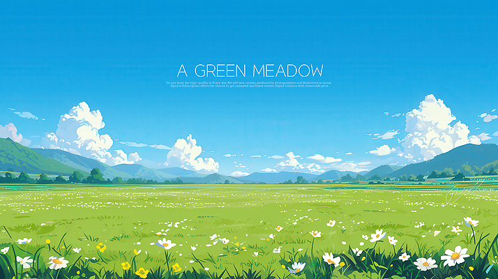 PSD 나무 구름 편집이미지 꽃밭 자연 하늘 산 잔디 사람없음 맑음 목초지 데이지 드넓은 화창 이미지편집 자연요소 식물 꽃 날씨 목장 생태계 파일형식 초원_자연