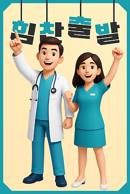 전신 PSD 편집이미지 여자 남자 청진기 응원 성인 두명 3D 손들기 파이팅 주먹 간호사 가리킴 의사가운 시작 출발 열정 청록색 힘찬 성인만 편집3D 감정 컬러 컨셉 의료기기 모션 사람 손짓 의료진 의사 가운 디지털합성 파일형식