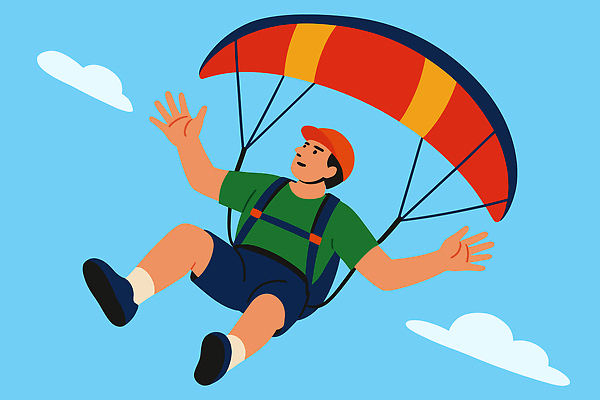 전신 구름 남자 일러스트 하늘 한명 성인 여름 레포츠 파란색 비행 패러글라이딩 캡모자 성인남자한명만 액티비티 국내일러스트 AI파일 자연요소 모자_잡화 1 계절 스포츠 컬러 레저 사람 남자한명만 성인남자만 파일형식 벡터