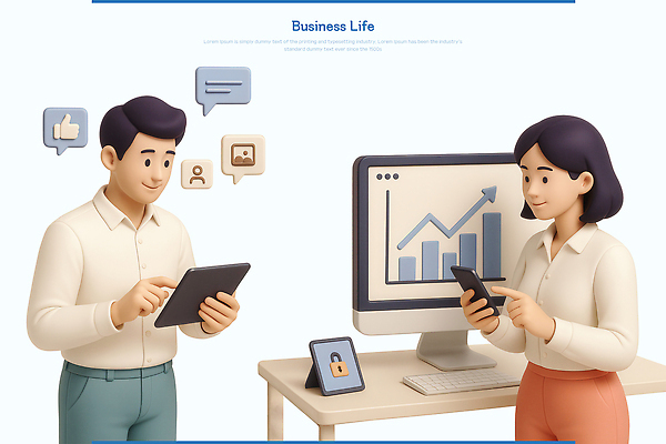 PSD 편집이미지 여자 남자 말풍선 그래프 들기 성인 두명 비즈니스라이프 스마트폰 태블릿 3D 모니터 키보드 비즈니스맨 비즈니스우먼 메시지 책상 잠금 상승 연락처 좋음 성인만 편집3D 라이프스타일 가구 컨셉 비즈니스 모션 사람 전자제품 핸드폰 스마트기기 컴퓨터 직장인 디지털합성 보안 파일형식
