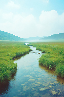 JPG 구름 편집이미지 자연 하늘 산 잔디 초원 사람없음 맑음 여름풍경 돌_바위 투명 개울 물길 편집실사 AI포토 AI콘텐츠 자연요소 식물 길 날씨 풍경 강 CG 생태계 파일형식 여름_계절