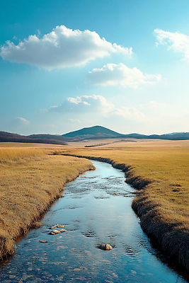 JPG 구름 편집이미지 자연 하늘 산 잔디 초원 사람없음 맑음 여름풍경 개울 물길 편집실사 AI포토 AI콘텐츠 자연요소 식물 길 날씨 풍경 강 CG 생태계 파일형식 여름_계절