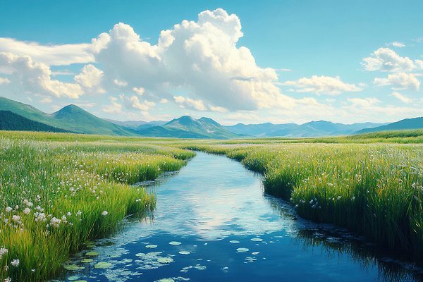 JPG 구름 편집이미지 꽃밭 자연 하늘 산 잔디 초원 사람없음 맑음 여름풍경 개울 물길 편집실사 AI포토 AI콘텐츠 자연요소 식물 꽃 길 날씨 풍경 강 CG 생태계 파일형식 여름_계절