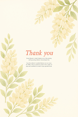 PSD 템플릿 카드템플릿 수채화 사람없음 감사 초대장 아카시아 베이지색 아카시아꽃 이미지템플릿 나무 꽃 감정 컬러 카드_감사 파일형식