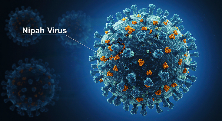 JPG 편집이미지 사람없음 파란색 유행 질병 감염 방역 의료성형뷰티 검역 이미지편집 편집실사 니파바이러스 AI컴퓨터그래픽 AI콘텐츠 컬러 의학 바이러스 위생 CG 파일형식
