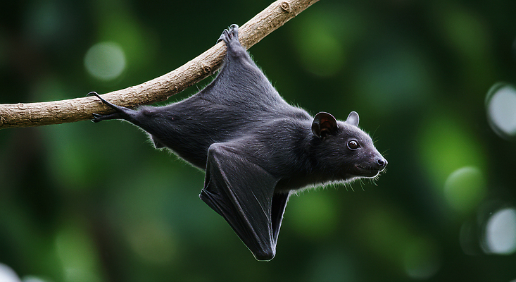 JPG 편집이미지 매달리기 사람없음 유행 나뭇가지 질병 보케 감염 박쥐 방역 의료성형뷰티 검역 편집실사 니파바이러스 AI포토 AI콘텐츠 나무 포유류 의학 모션 바이러스 위생 CG 파일형식