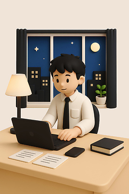 PSD 식물 편집이미지 남자 화분 의자 창문 한명 미소 정장 상반신 성인 노트북 반짝임 스마트폰 사무실 3D 공책 보름달 스탠드 타이핑 도시 커튼 비즈니스맨 야간 책상 문서 야근 살구색 성인남자한명만 편집3D 자연요소 1 옷 컬러 가구 비즈니스 모션 문구용품 조명 표정 사람 전자제품 핸드폰 스마트기기 달 업무 직장인 디지털합성 남자한명만 성인남자만 파일형식