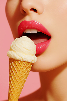 JPG 편집이미지 여자 분홍색 디저트 입벌림 한명 성인 신체부위 달콤 시원함 먹기 입술 콘아이스크림 립메이크업 의료성형뷰티 성인여자한명만 편집실사 AI인물포토 AI콘텐츠 1 음식 컬러 모션 아이스크림 표정 사람 화장 맛 CG 여자한명만 성인여자만 파일형식 AI포토