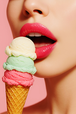 JPG 편집이미지 여자 분홍색 디저트 입벌림 한명 성인 신체부위 쌓기 달콤 시원함 먹기 입술 콘아이스크림 립메이크업 의료성형뷰티 성인여자한명만 편집실사 AI인물포토 AI콘텐츠 1 음식 컬러 모션 아이스크림 표정 사람 화장 맛 CG 여자한명만 성인여자만 파일형식 AI포토