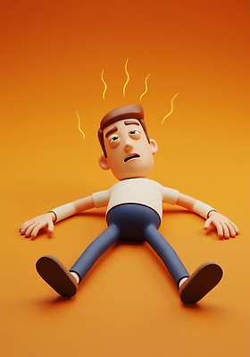 JPG 전신 편집이미지 남자 피곤 한명 성인 눕기 3D 주황색 뜨거움 더위 고개들기 성인남자한명만 열사병 편집3D AI컴퓨터그래픽 AI콘텐츠 1 컬러 컨셉 모션 날씨 사람 질병 디지털합성 남자한명만 성인남자만 파일형식